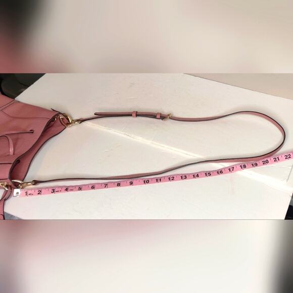 Michael Kors Dusty Pink Rose Pebbled Leather Bucket Crossbody Bag Valentine - Picture 13 of 16